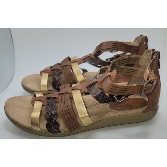 Women’s Earth Origins Harlin Bronze Multi, Leather Gladiator Sandals Size 8 EUC - Picture 3 of 6